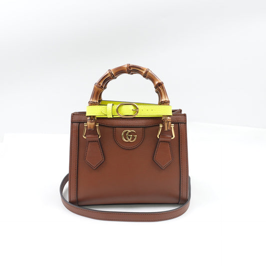 Pre-owned Gucci Diana Brown Calfskin Shoulder Bag