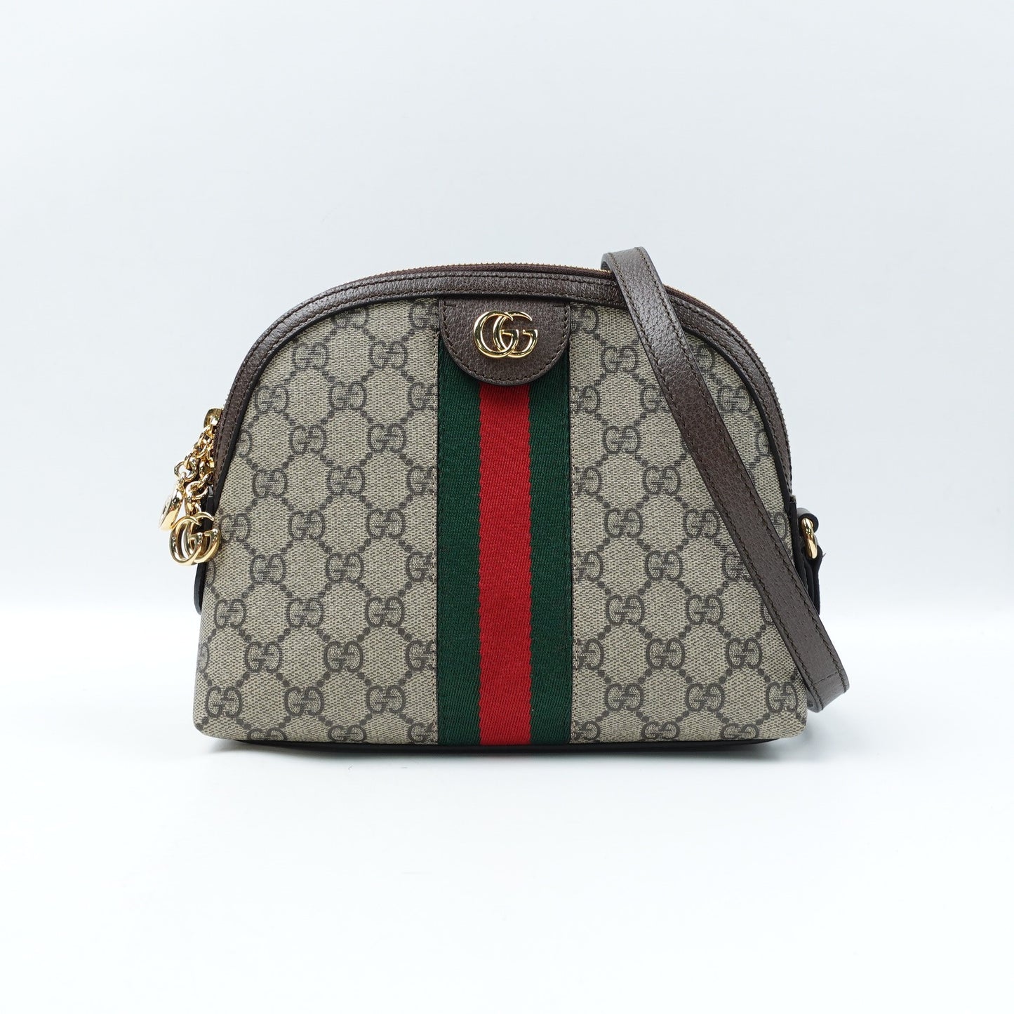 Pre-owned Gucci Ophidia Brown Coated Canvas Shoulder Bag T10299875
