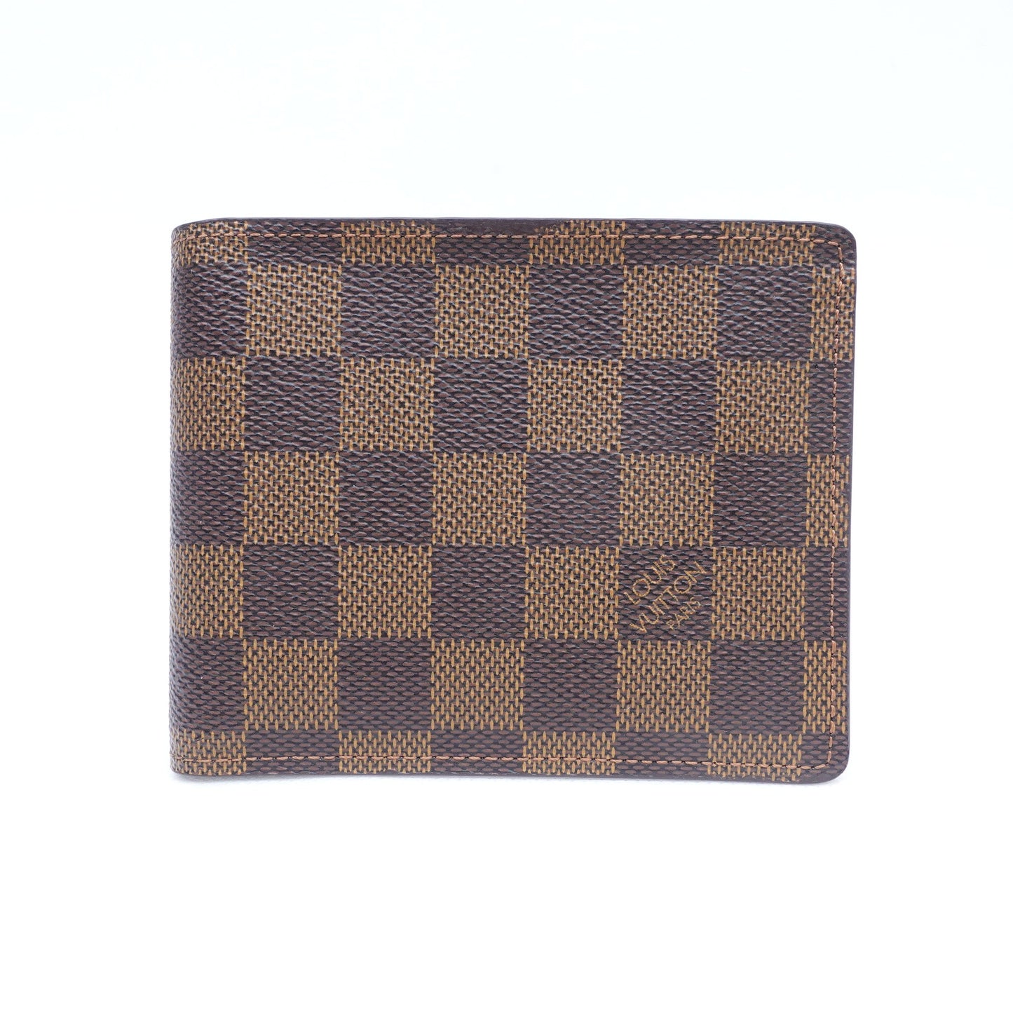 Pre-owned Louis Vuitton Multiple Damier Ebene Coated Canvas Short Wallet