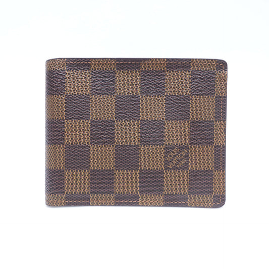 Pre-owned Louis Vuitton Multiple Damier Ebene Coated Canvas Short Wallet