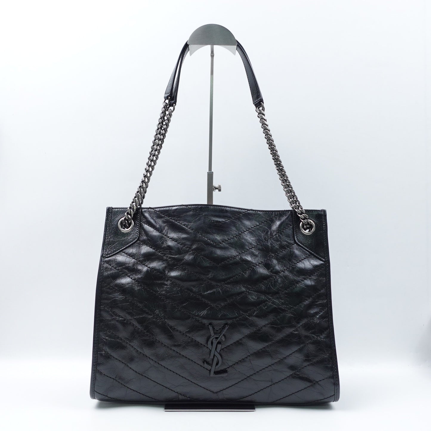 Pre-owned Saint Laurent Niki Shopping Nano Black Calfskin Shoulder Bag