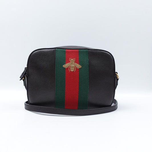 Pre-owned Gucci Ophidia Black Calfskin Shoulder Bag