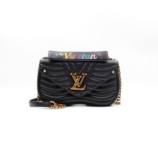 Pre-owned Louis Vuitton New Wave Black Calfskin Shoulder Bag