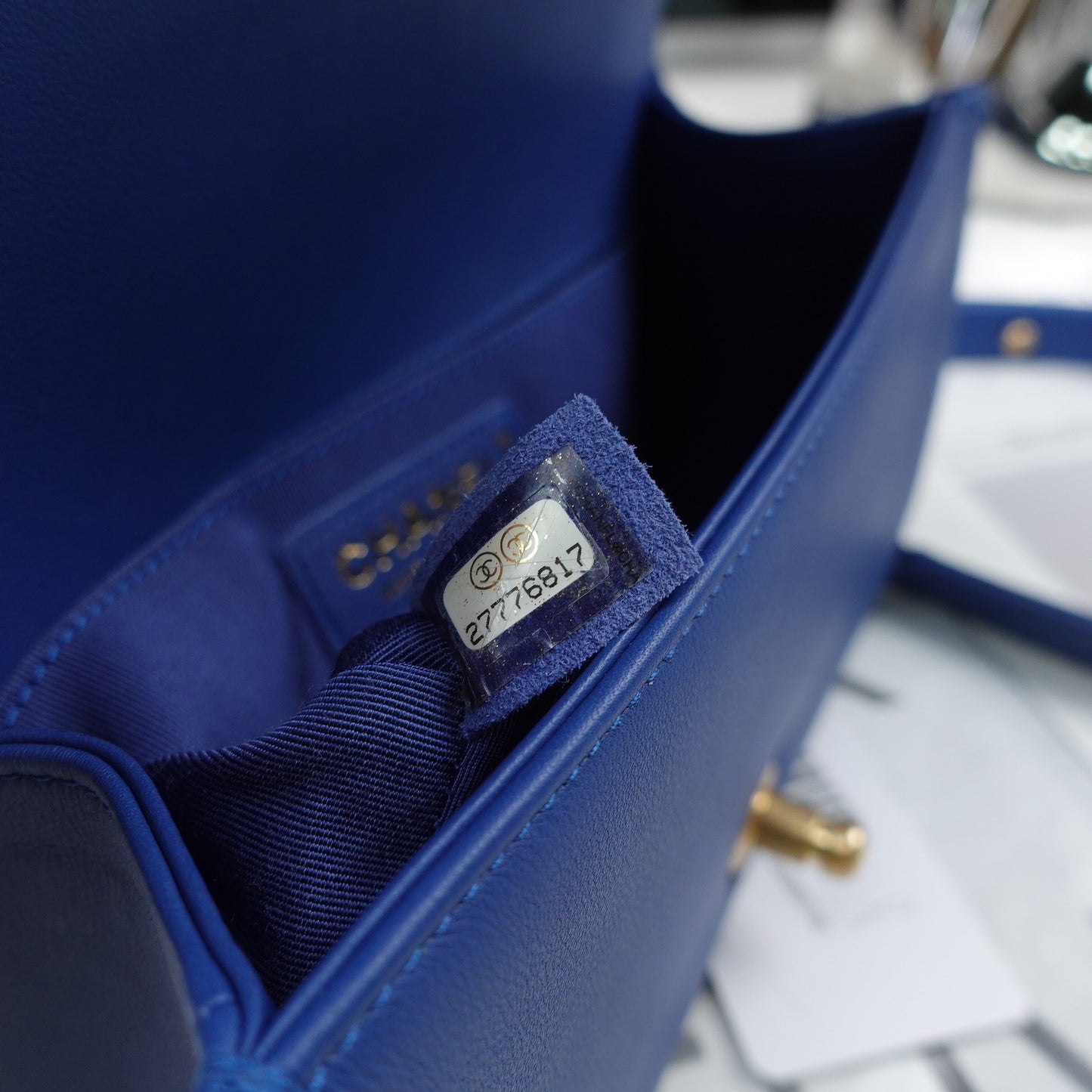 Pre-owned Chanel Leboy Small Blue Calfskin Shoulder Bag