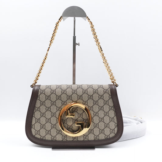 Pre-Owned Gucci Blondie Brown Coated Canvas Shoulder Bag