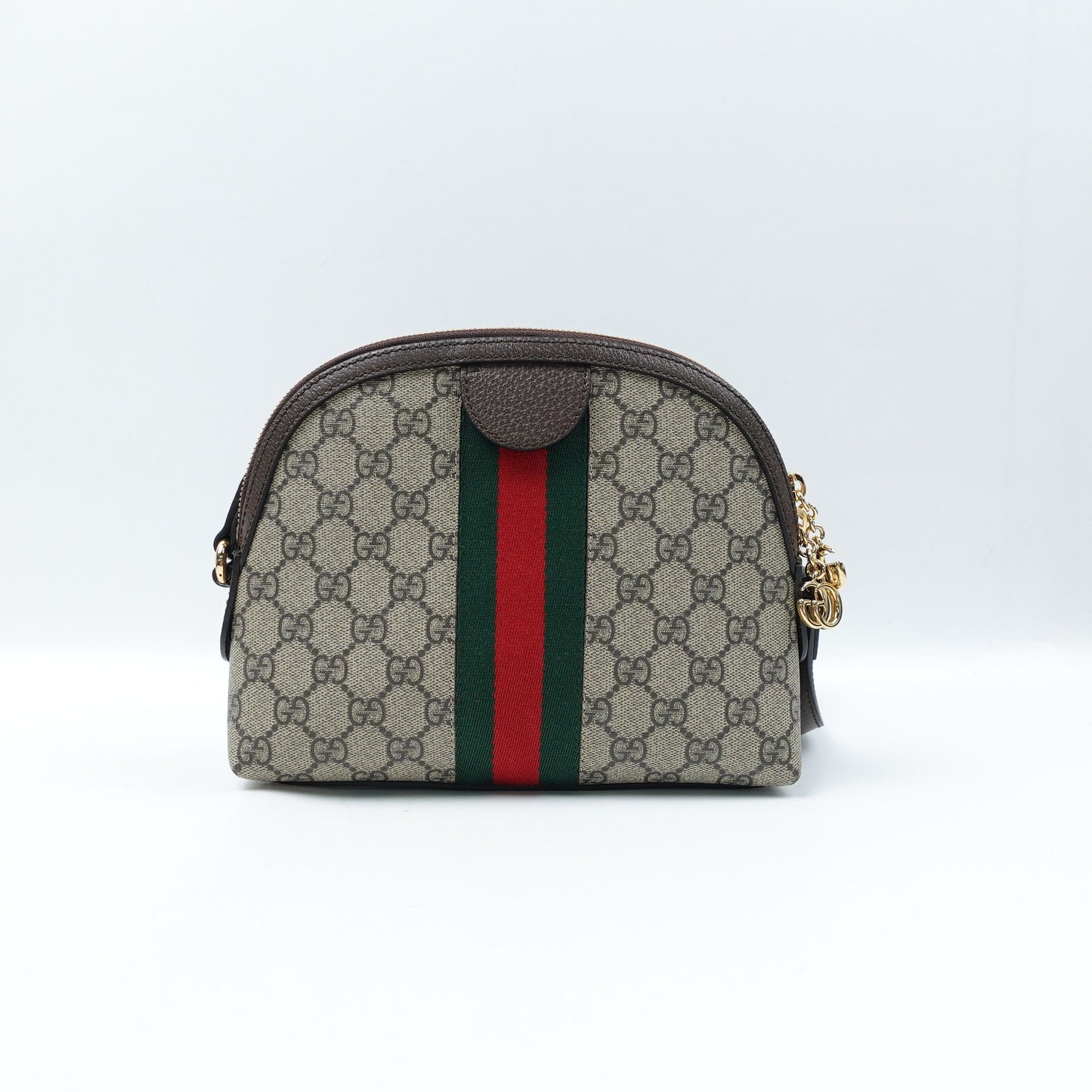 Pre-owned Gucci Ophidia Brown Coated Canvas Shoulder Bag T10299875
