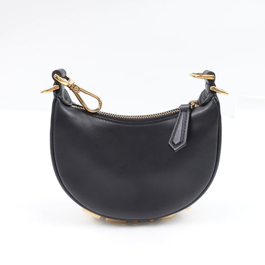 Pre-owned Fendi Graphy Mini Black Calfskin Clutch
