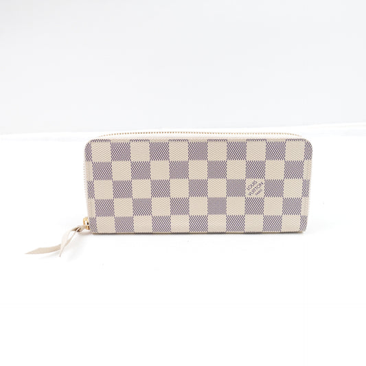 Pre-Owned Louis Vuitton Clemence Azur Ebene Coated Canvas Wallet