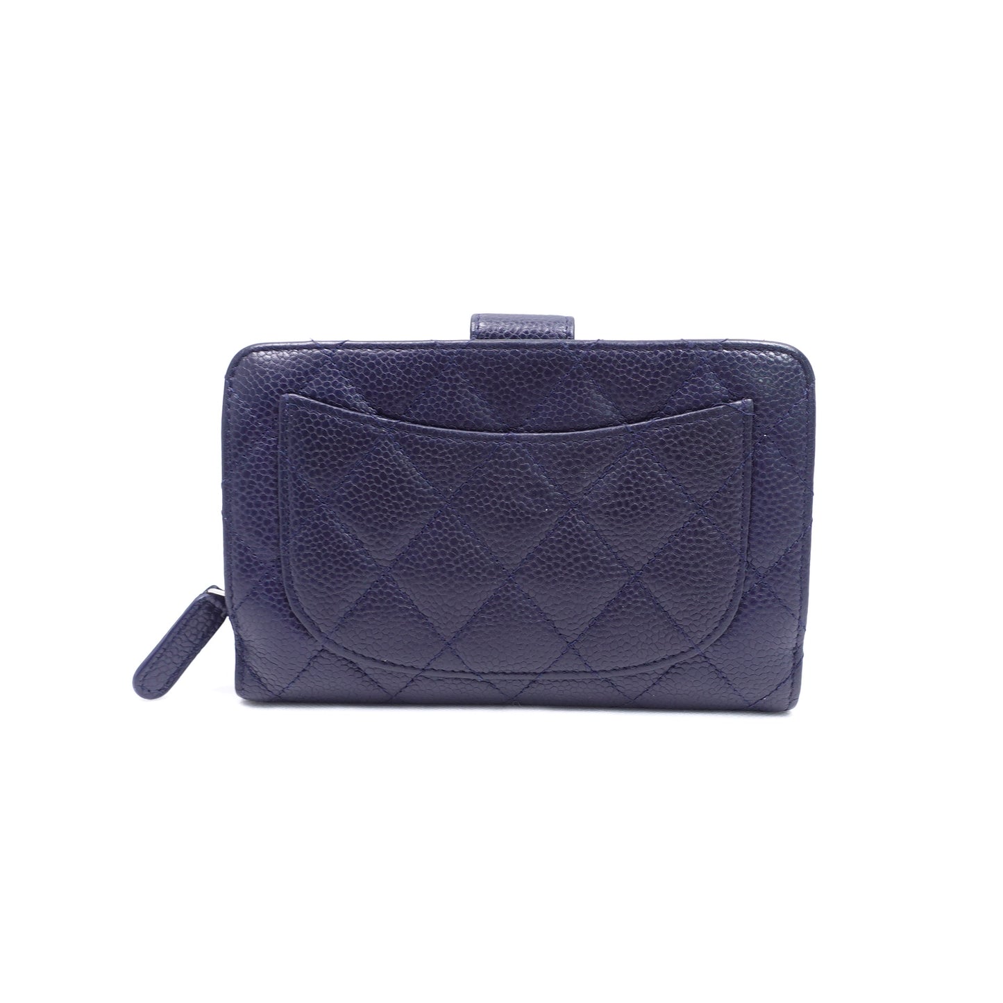 Pre-Owned Chanel Navy Calfskin Wallet