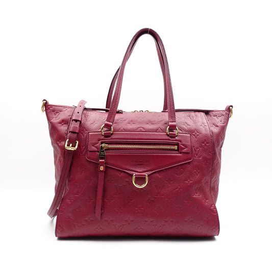 Pre-owned Louis Vuitton Lumineuse Wine Red Calfskin Tote Bag