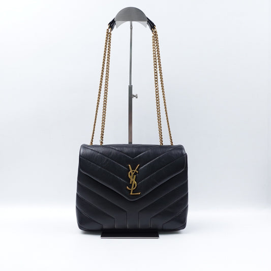 Pre-owned Yves Saint Laurent Loulou Black Calfskin Shoulder Bag