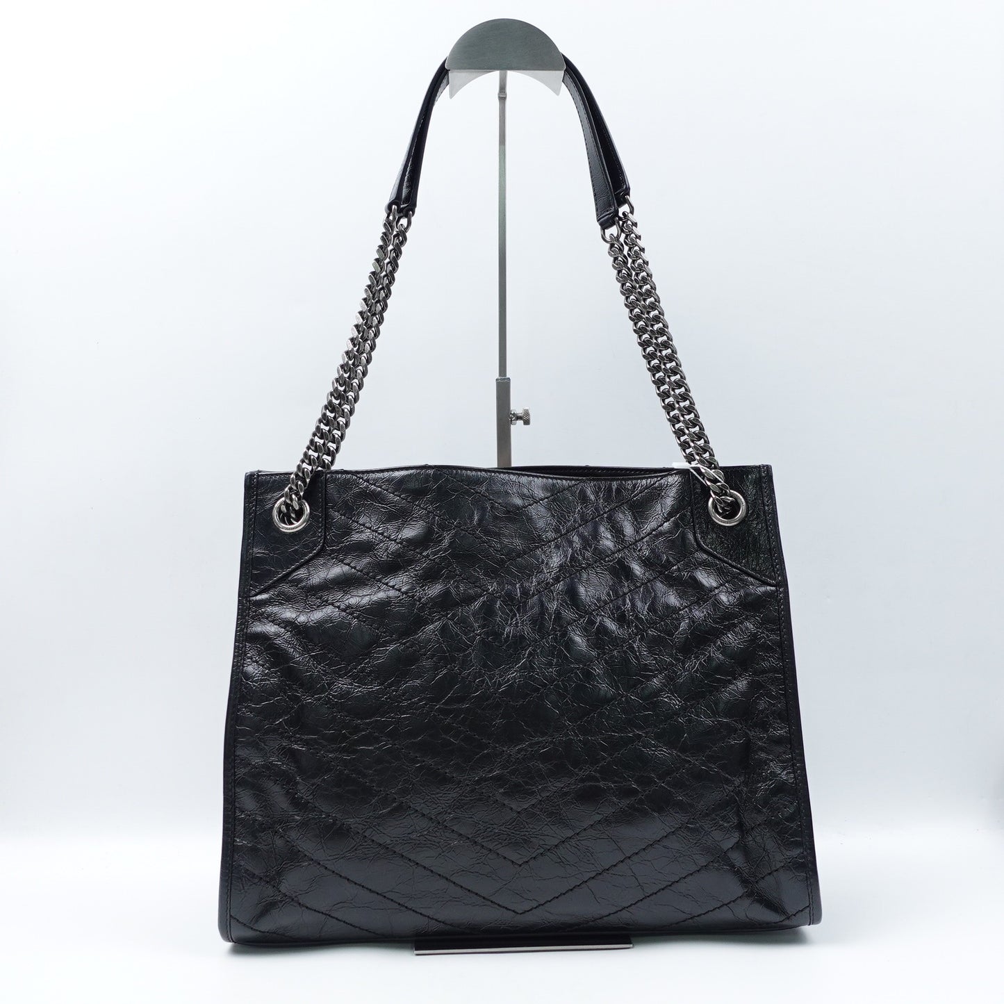 Pre-owned Saint Laurent Niki Shopping Nano Black Calfskin Shoulder Bag