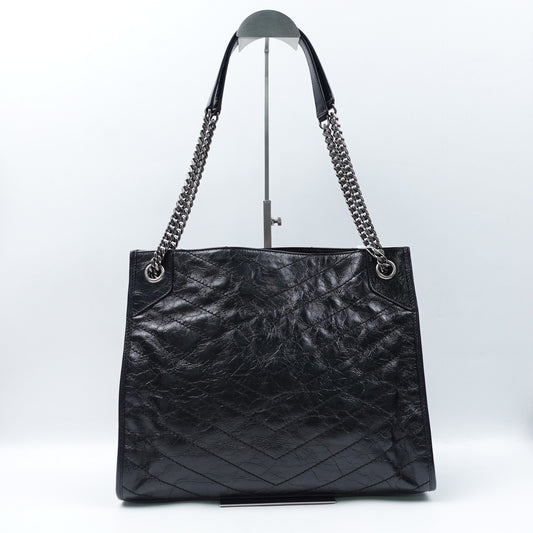 Pre-owned Saint Laurent Niki Shopping Nano Black Calfskin Shoulder Bag