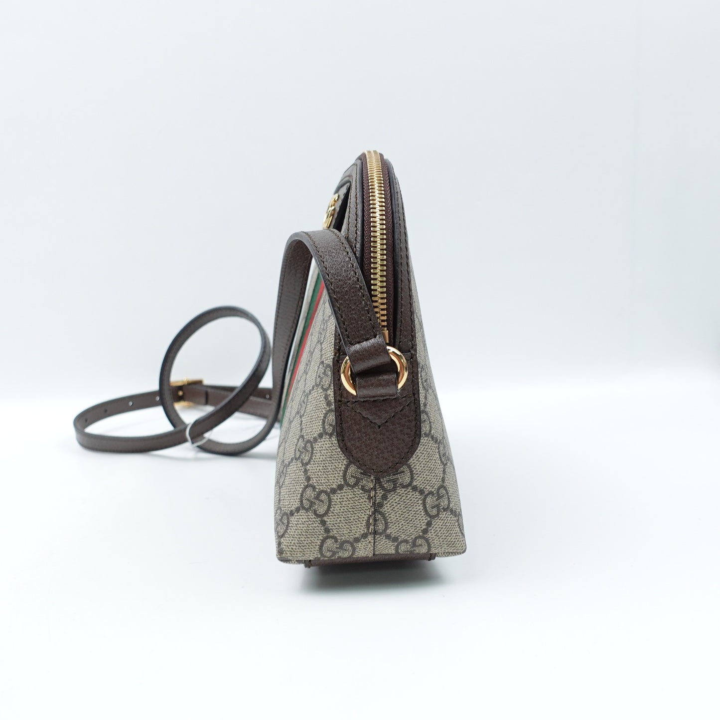 Pre-owned Gucci Ophidia Brown Coated Canvas Shoulder Bag T10299875