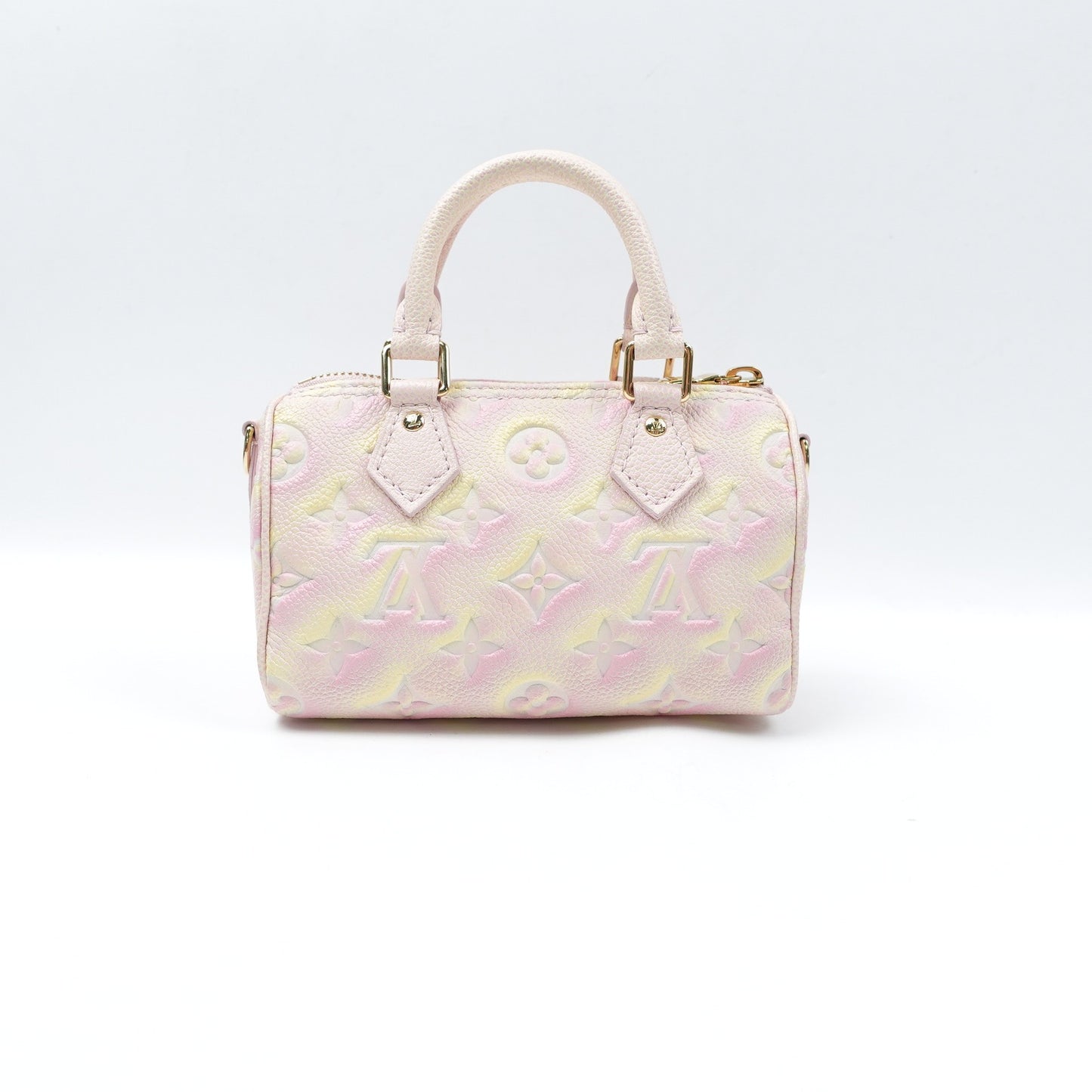 Pre-owned Louis Vuitton Speedy Nano Pink Gradient Calfskin Shoulder Bag