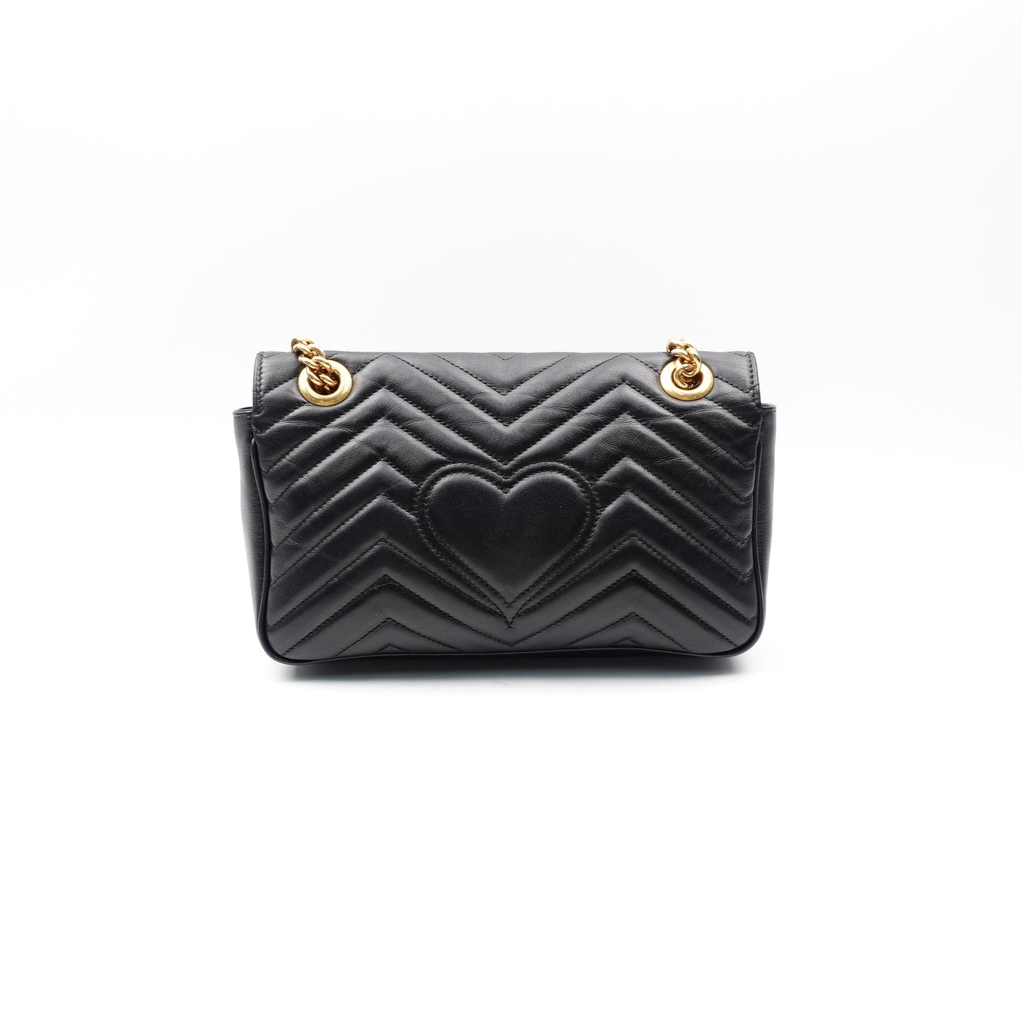 Pre-owned Gucci GG Marmont Black Calfskin Shoulder Bag