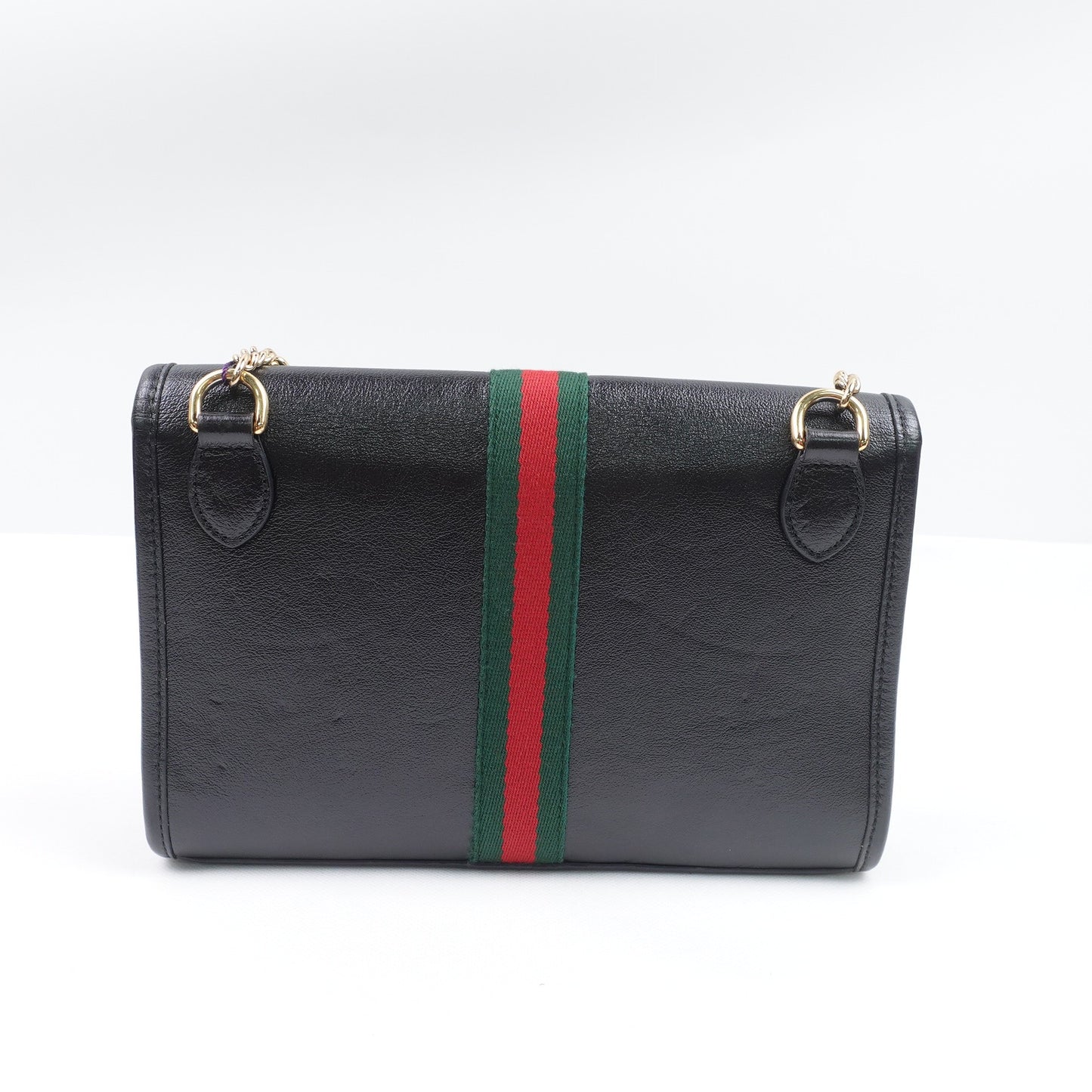 Pre-owned Gucci Rajah Blcak Calfskin Shoulder Bag