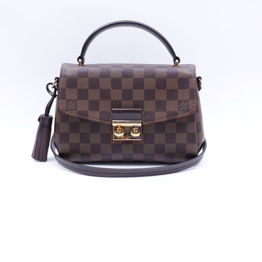 Pre-owned Louis Vuitton Croisette Damier Ebene Coated Canvas Shoulder Bag