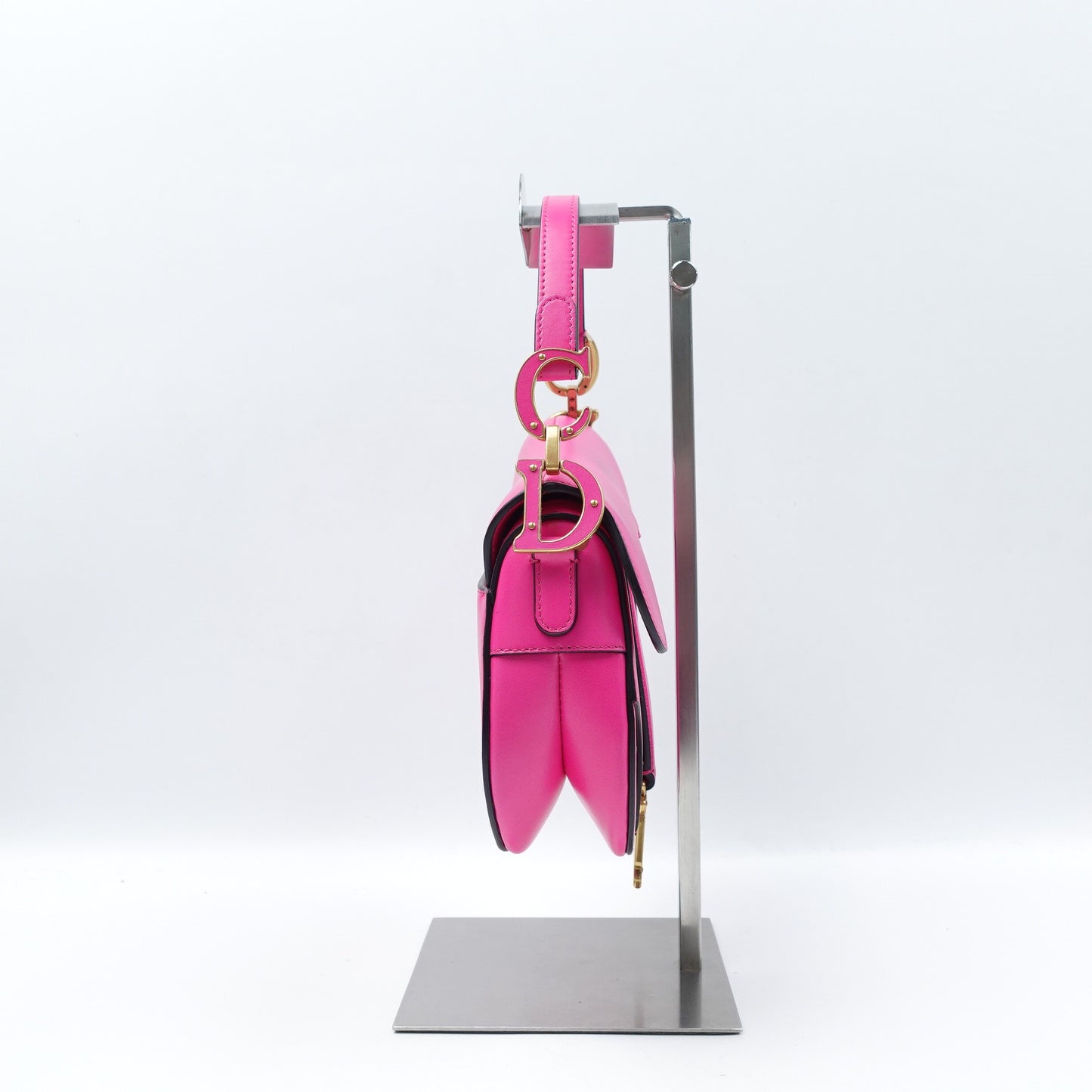 Pre-owned Dior Saddle Small Rose Pink Calfskin Shoulder Bag