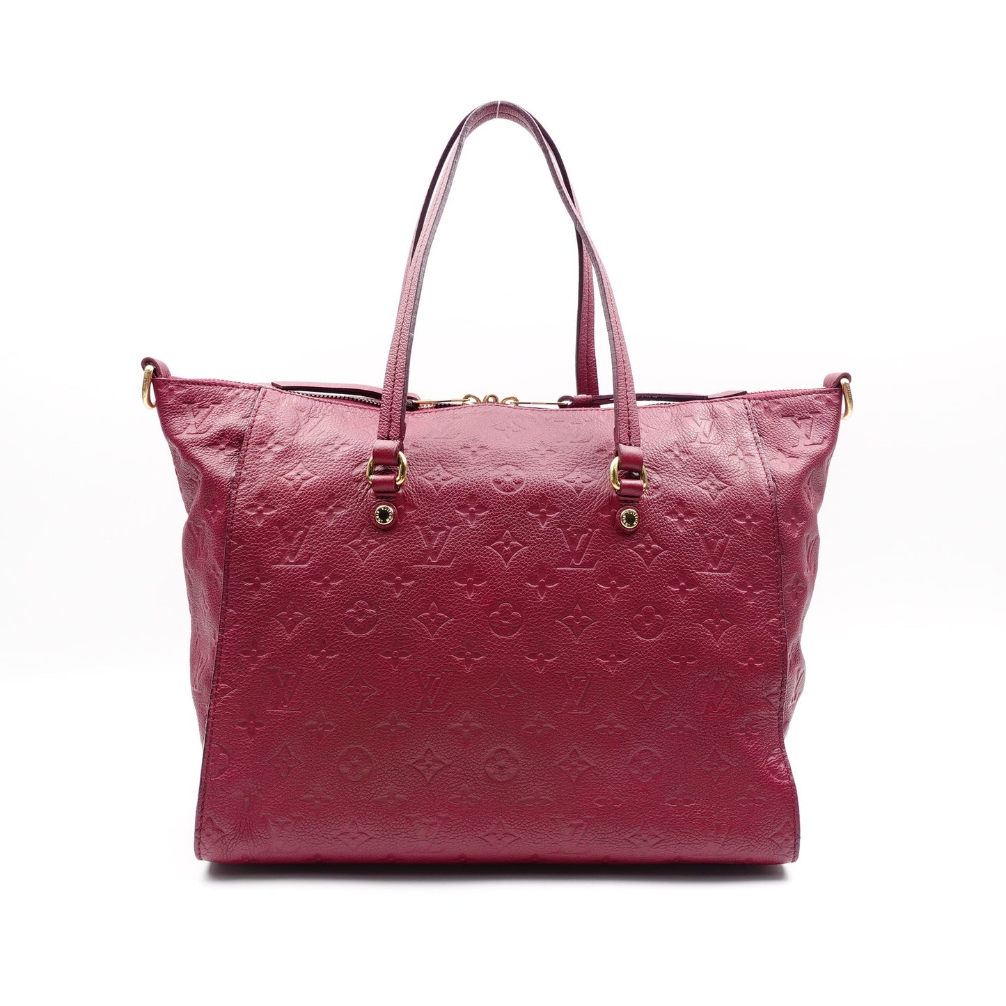 Pre-owned Louis Vuitton Lumineuse Wine Red Calfskin Tote Bag