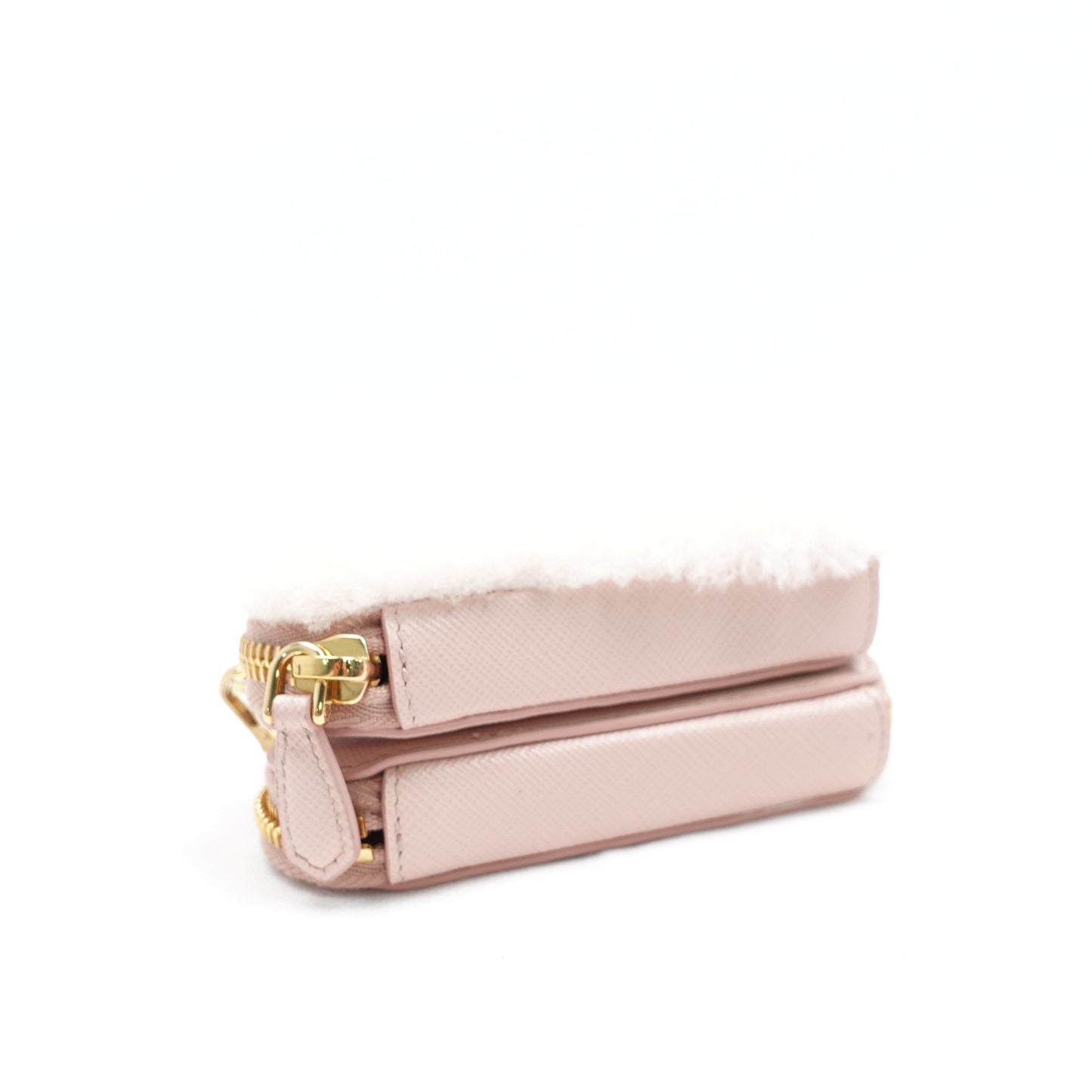 Pre-owned Prada Pink&White Calfskin&Lambskin Shoulder Bag