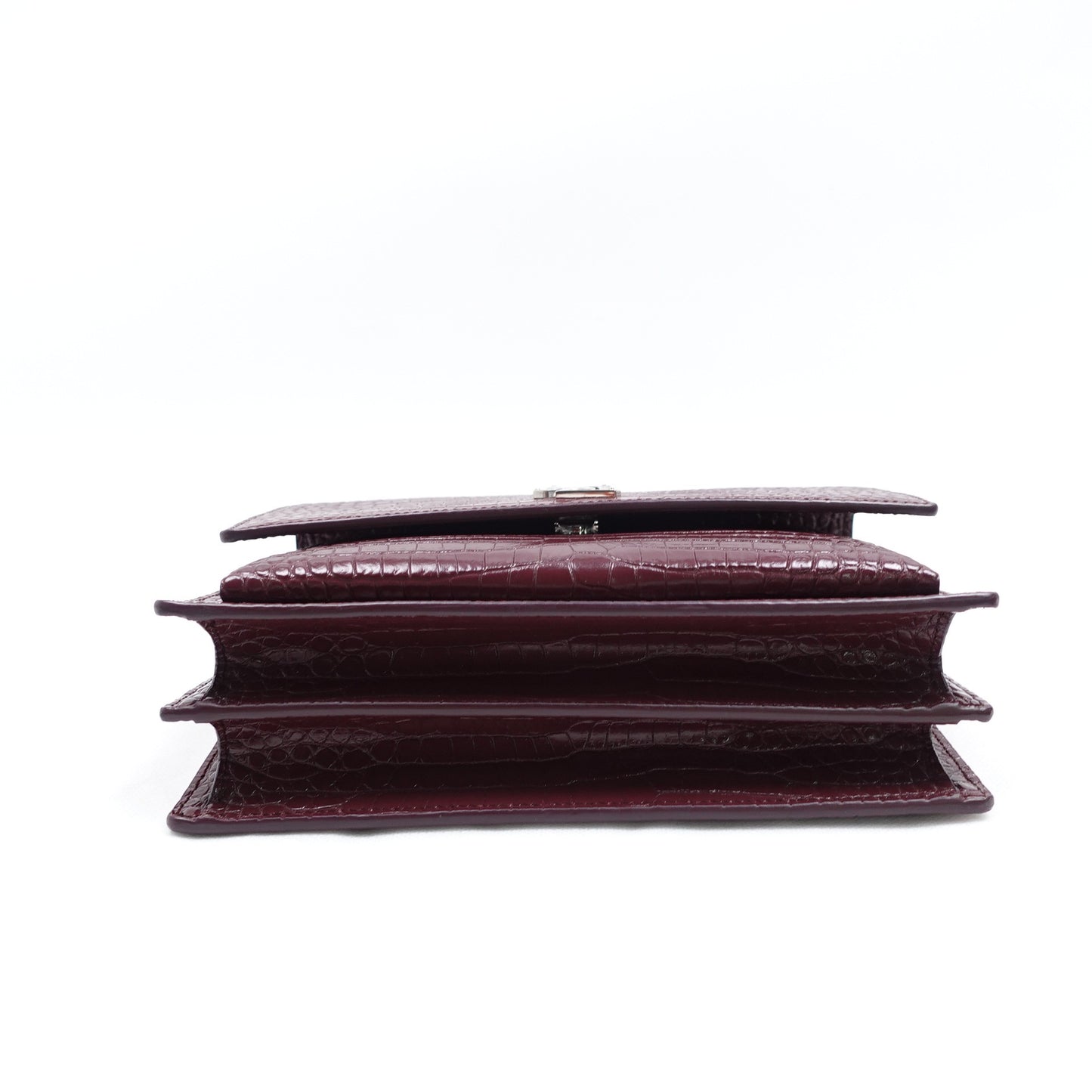 Pre-owned Saint Laurent Sunset Red Calfskin Shoulder Bag T10292720