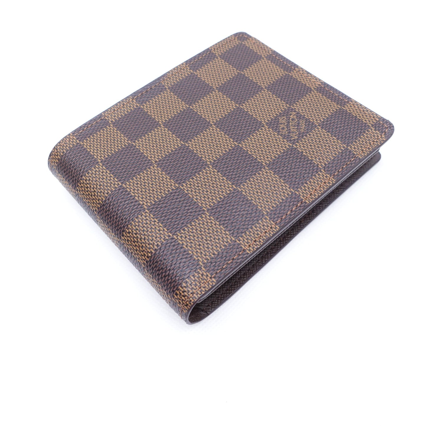 Pre-owned Louis Vuitton Multiple Damier Ebene Coated Canvas Short Wallet