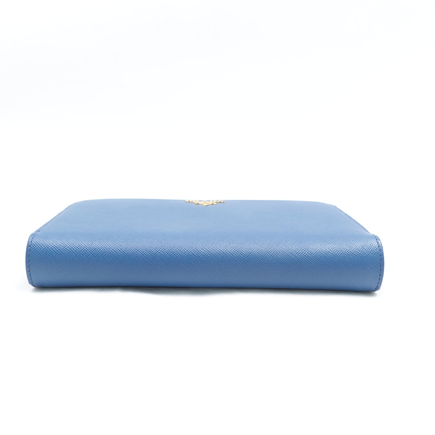 Pre-owned Prada Blue Saffiano Wallet