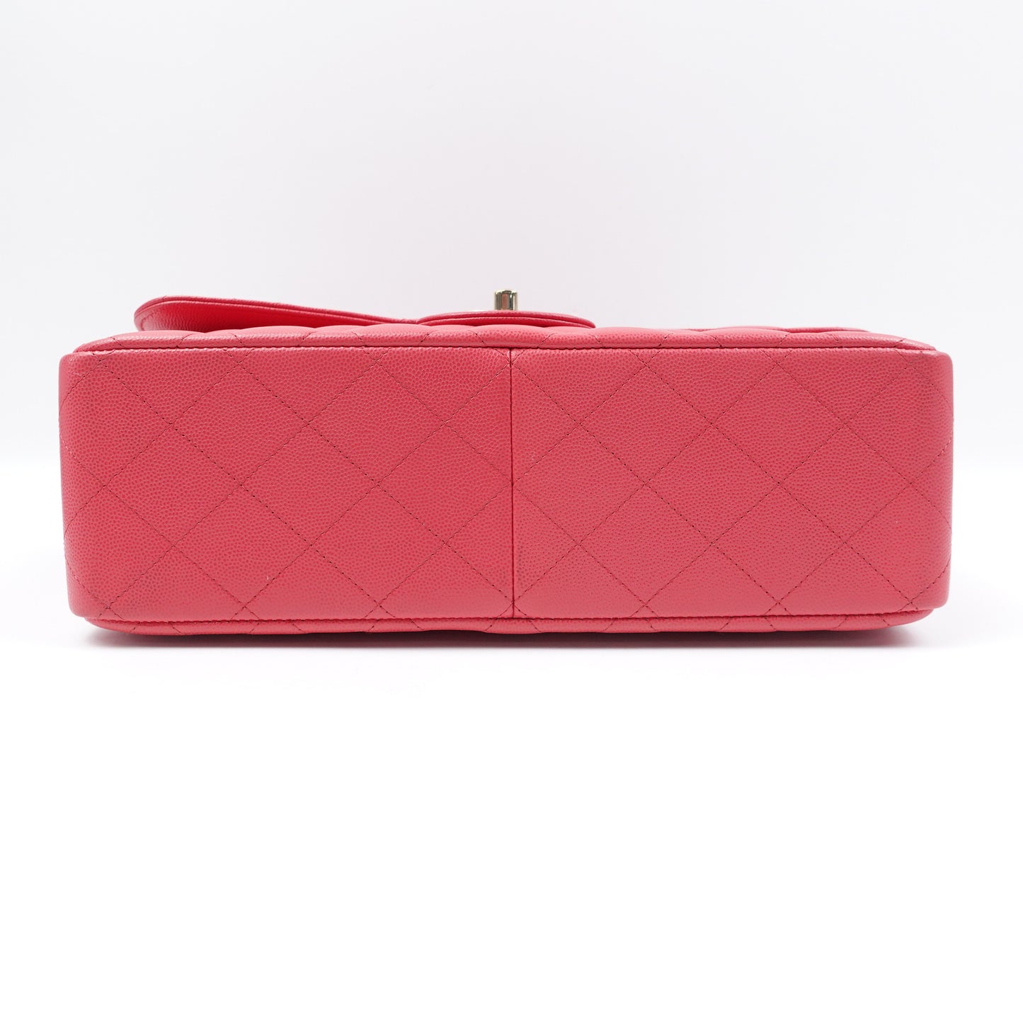 Pre-owned Chanel CF Jumbo Watermelon Pink Caviar Shoulder Bag