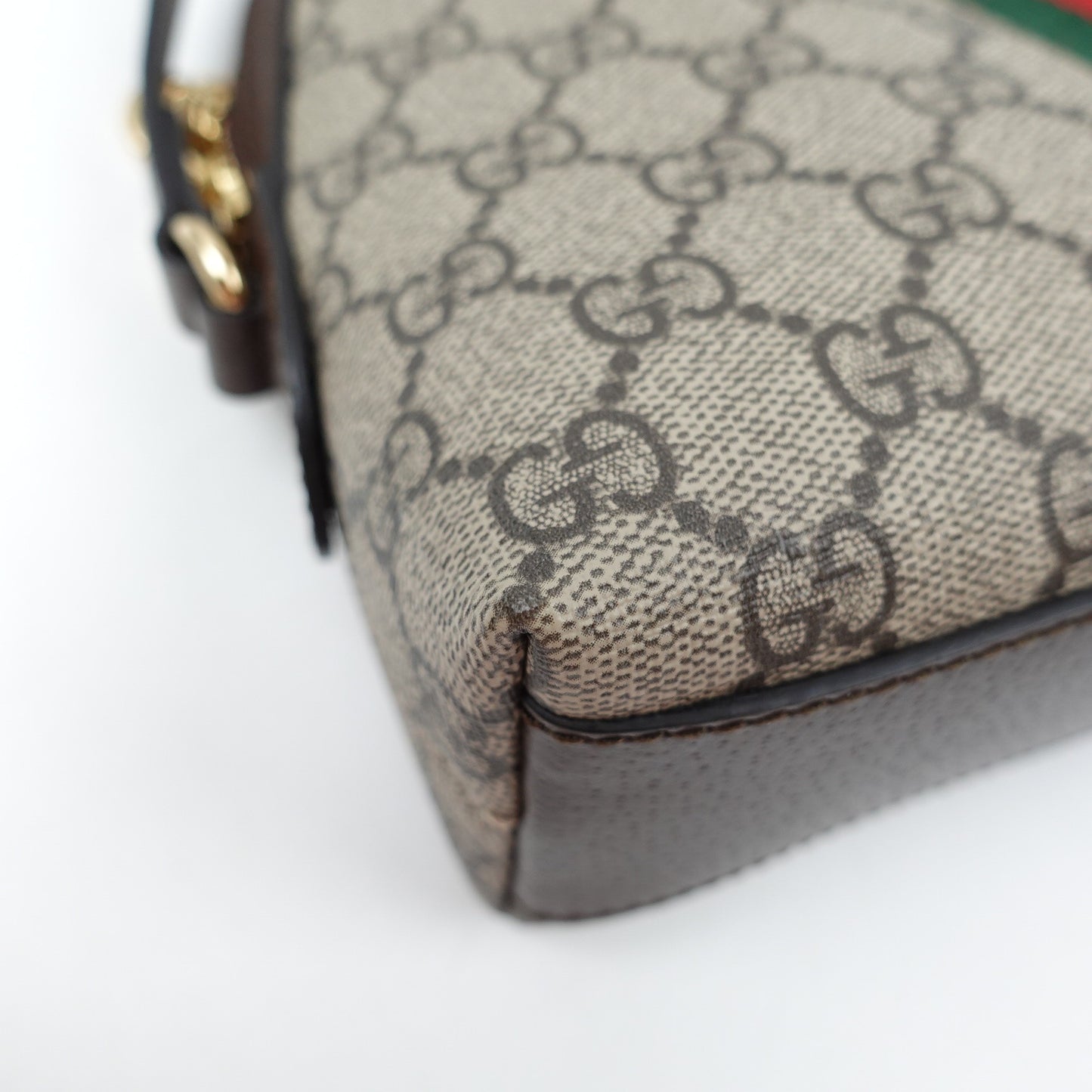 Pre-owned Gucci Ophidia Brown Coated Canvas Shoulder Bag T10299875