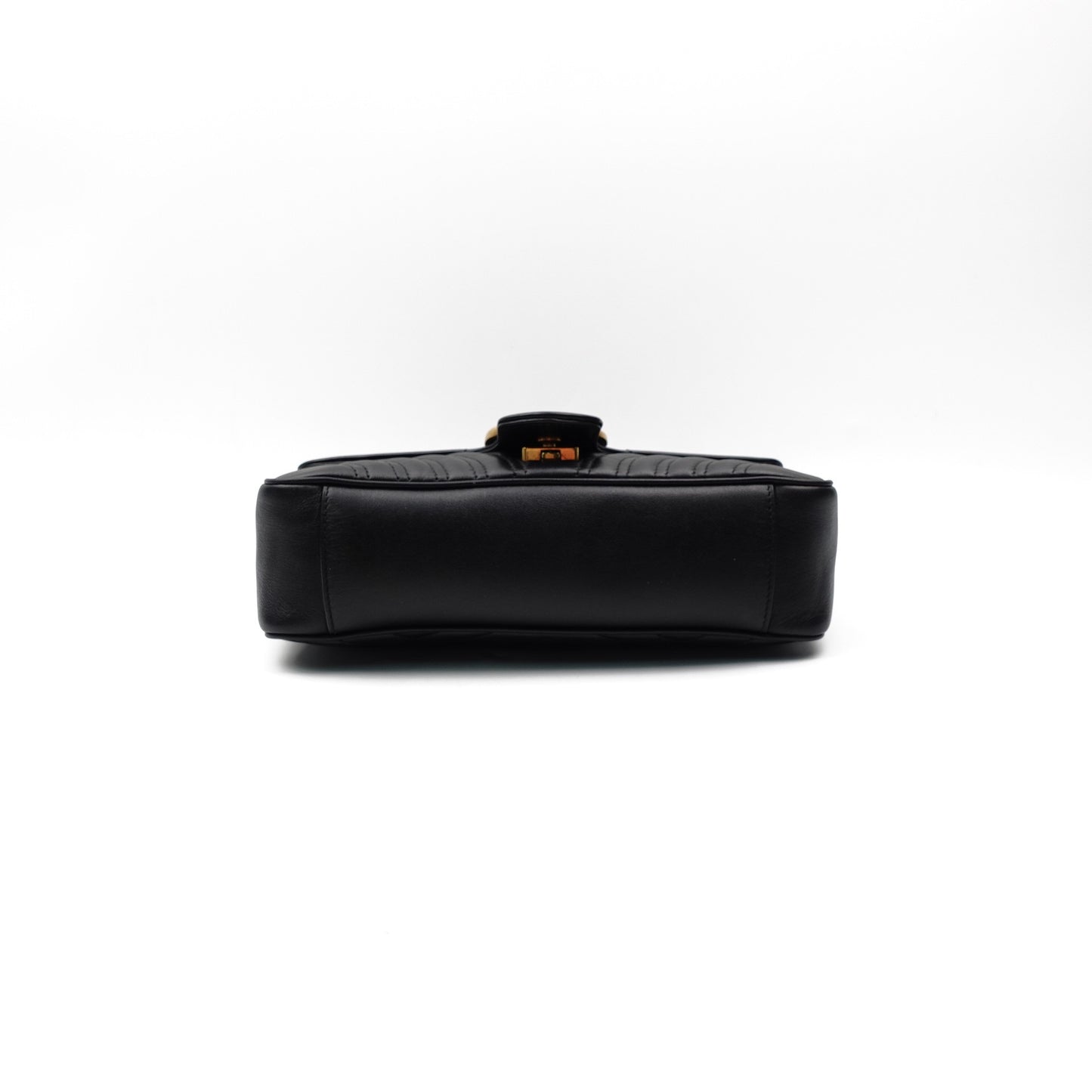 Pre-owned Gucci GG Marmont Black Calfskin Shoulder Bag