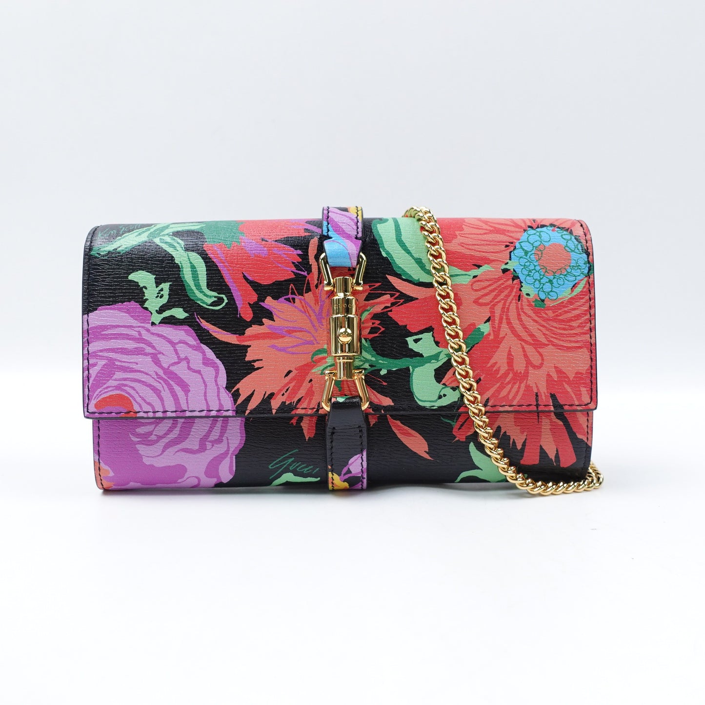 Pre-owned Gucci Jackie 1961 WOC Multicolor Calfskin Shoulder Bag