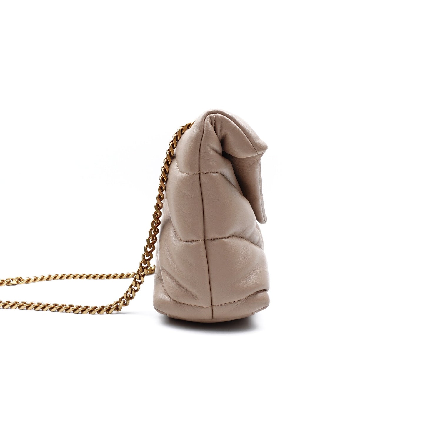 Pre-owned Saint Laurent Puffer Toy Milktea Calfskin Shoulder Bag