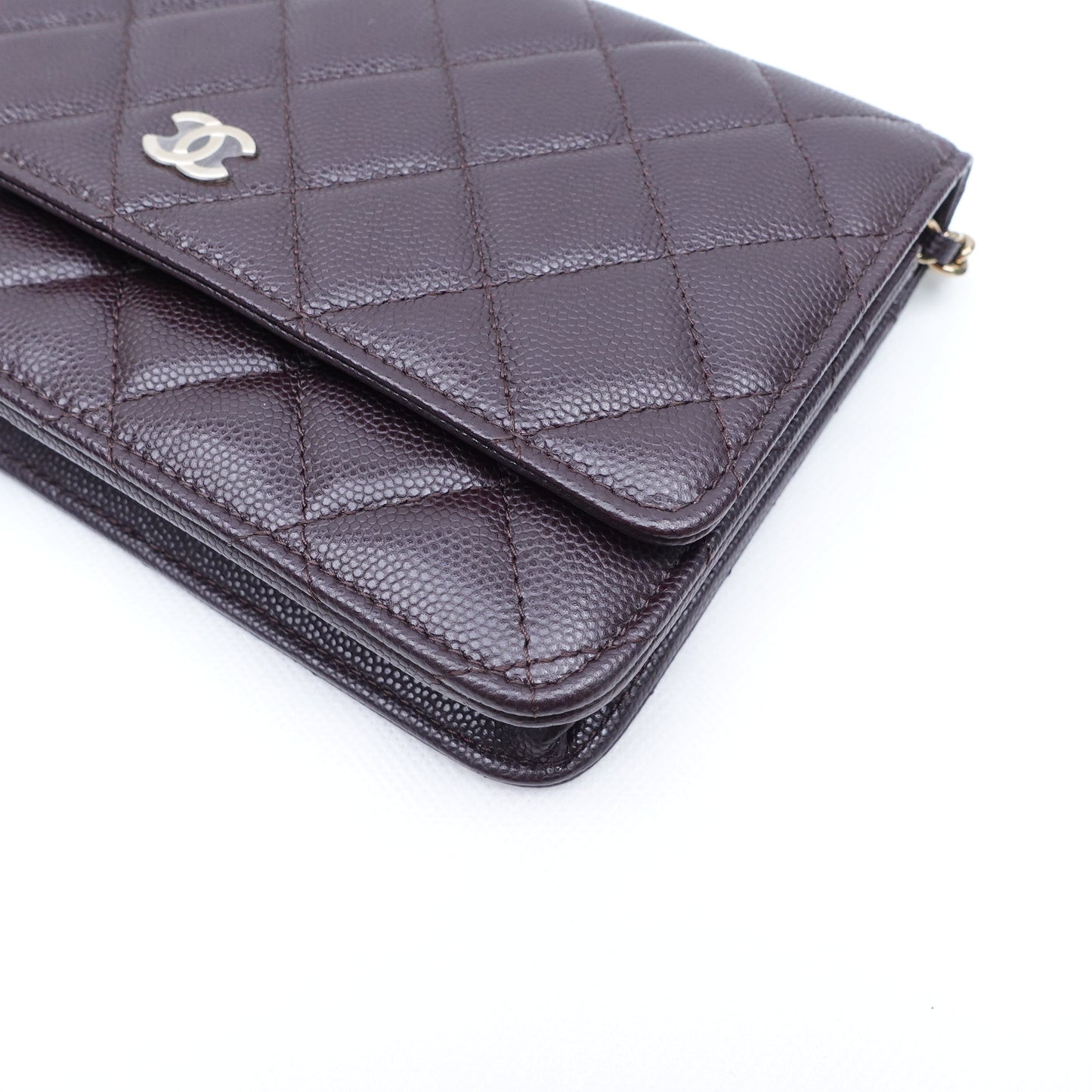 Pre-owned Chanel Woc Coffee Caviar Shoulder Bag