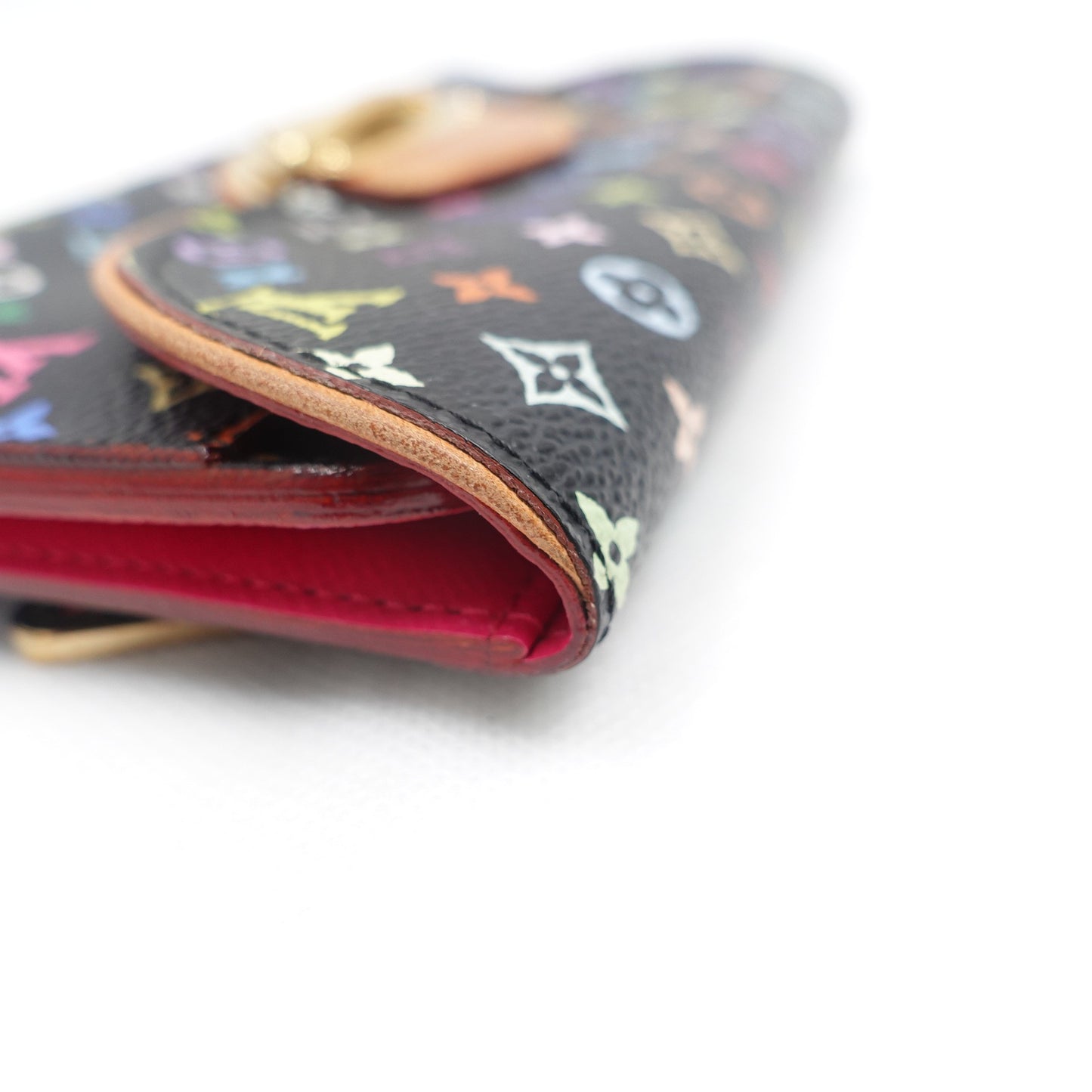Pre-owned Louis Vuitton Eugenie Multi Black Coated Canvas Small Leather Good Long Wallet