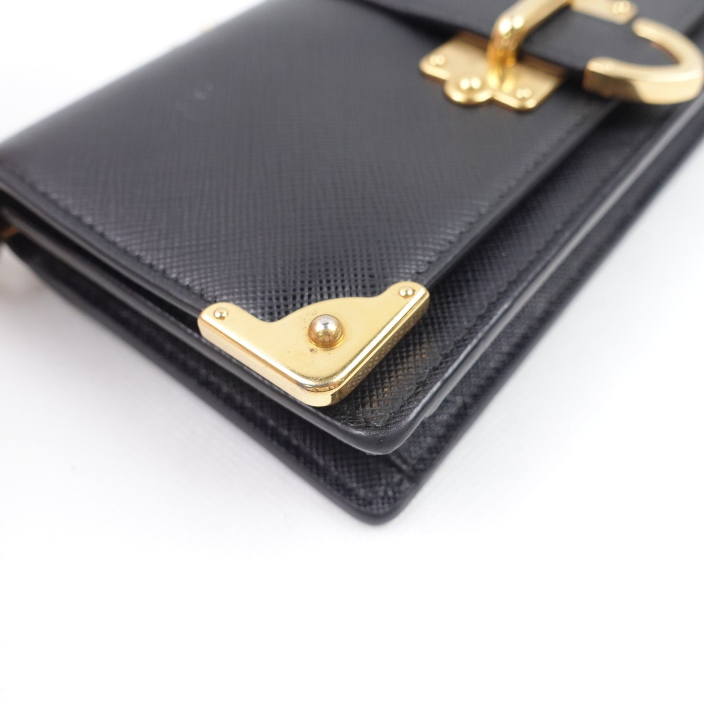 Pre-owned Prada Cahier WOC Black Calfskin Shoulder Bag T10283833