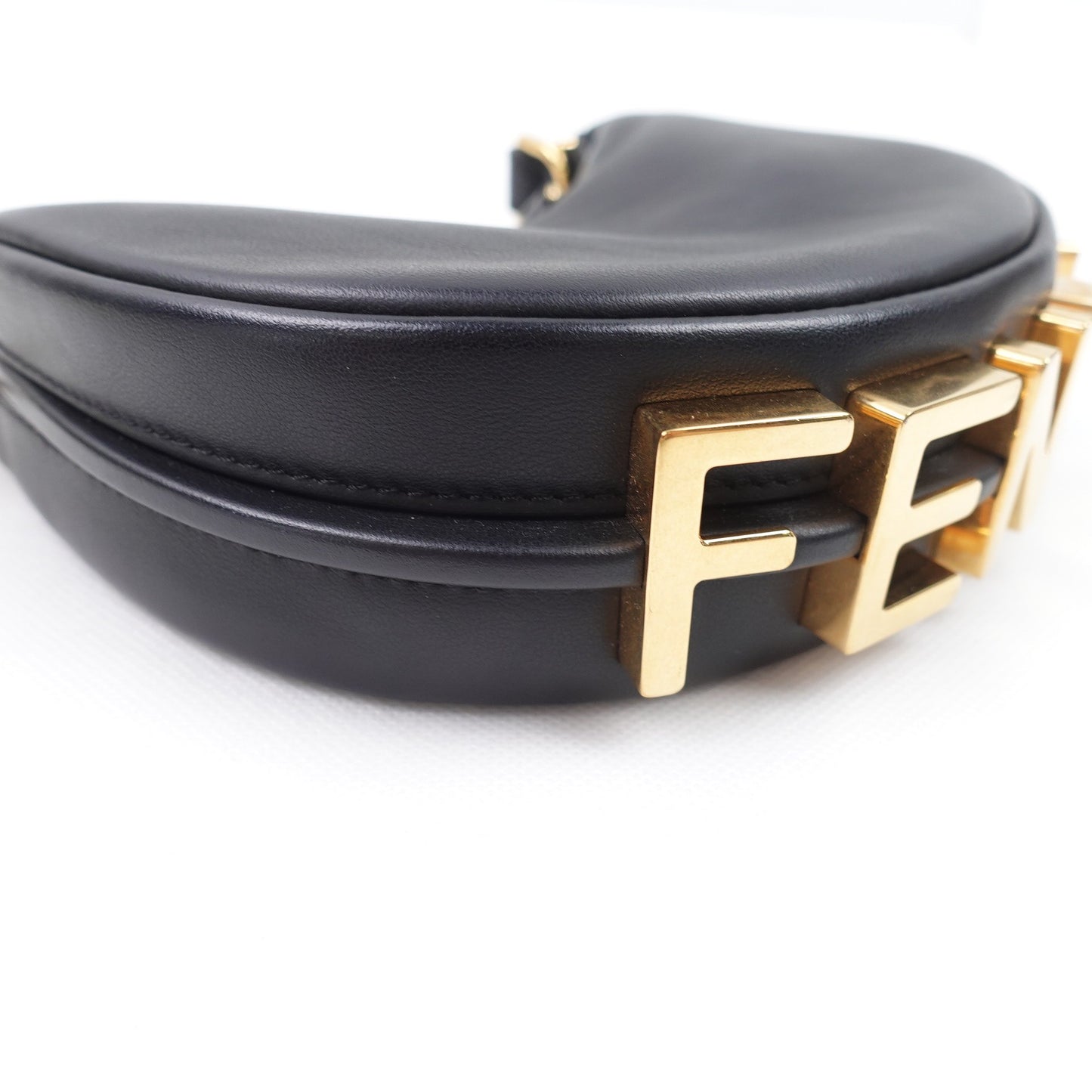 Pre-owned Fendi Graphy Mini Black Calfskin Clutch