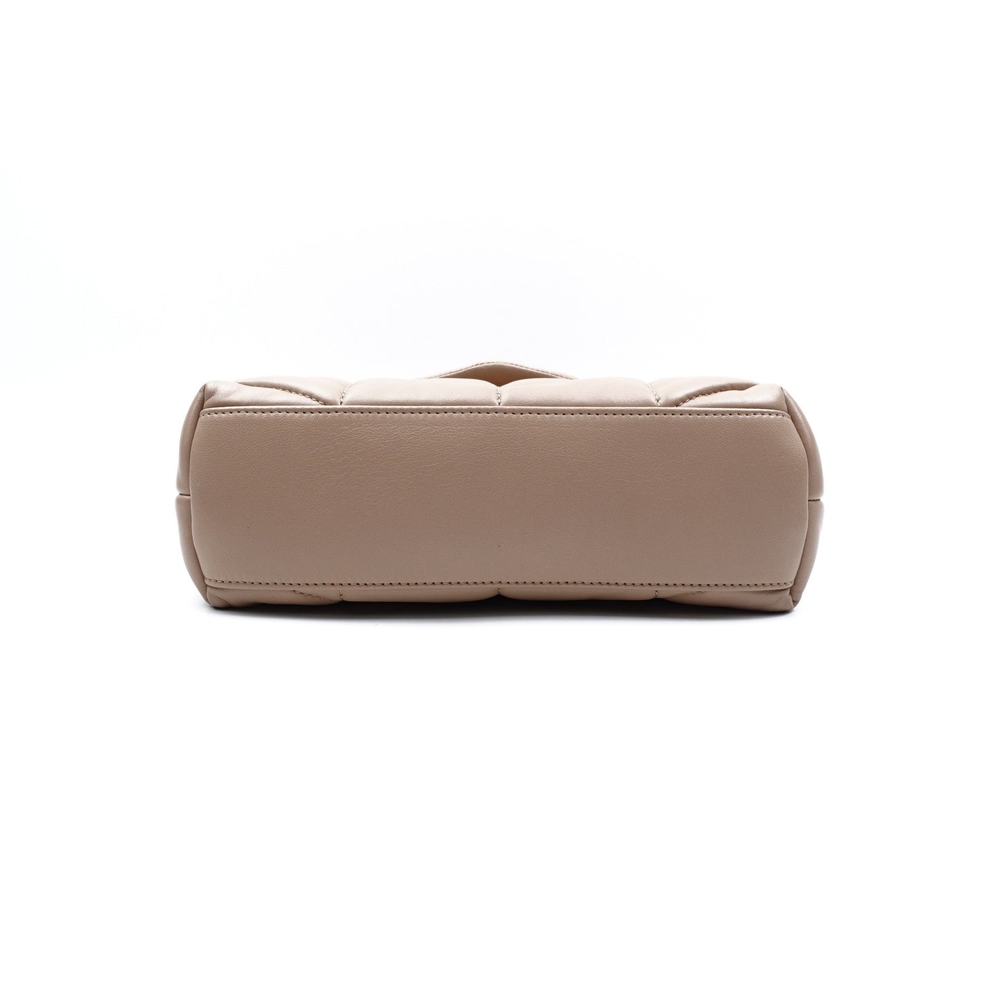 Pre-owned Saint Laurent Puffer Toy Milktea Calfskin Shoulder Bag