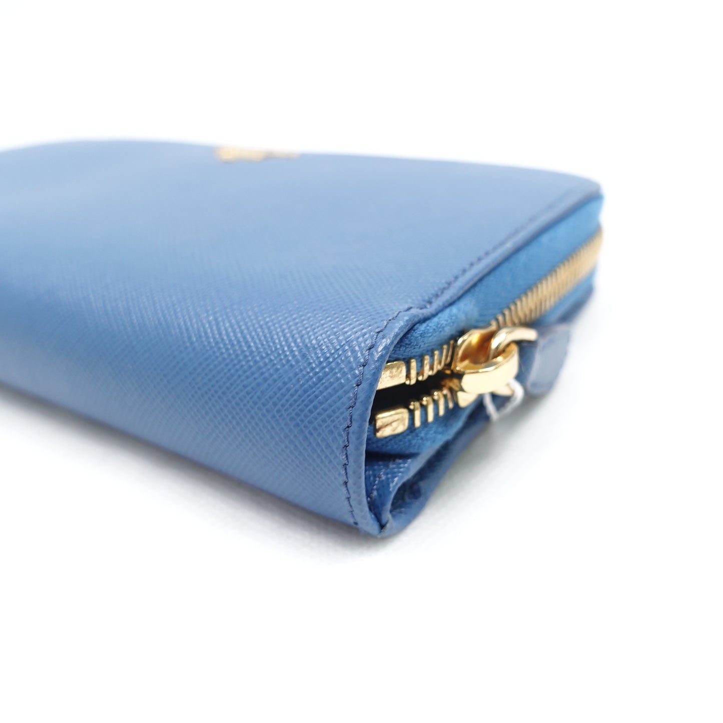 Pre-owned Prada Blue Saffiano Wallet