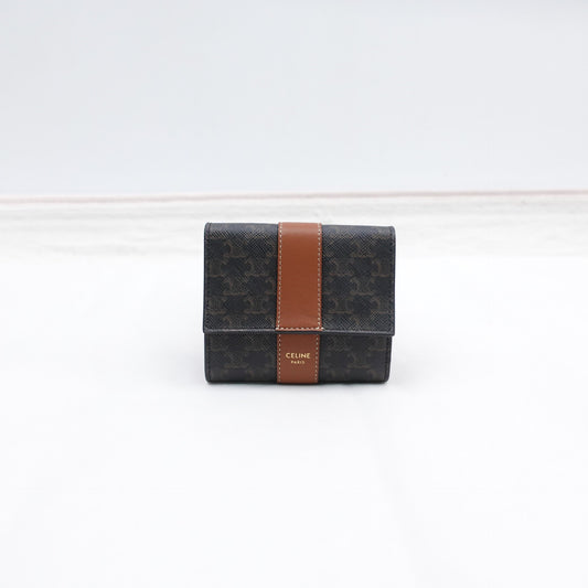 Pre-owned Celine Brown Coated Canvas Wallet T10307226