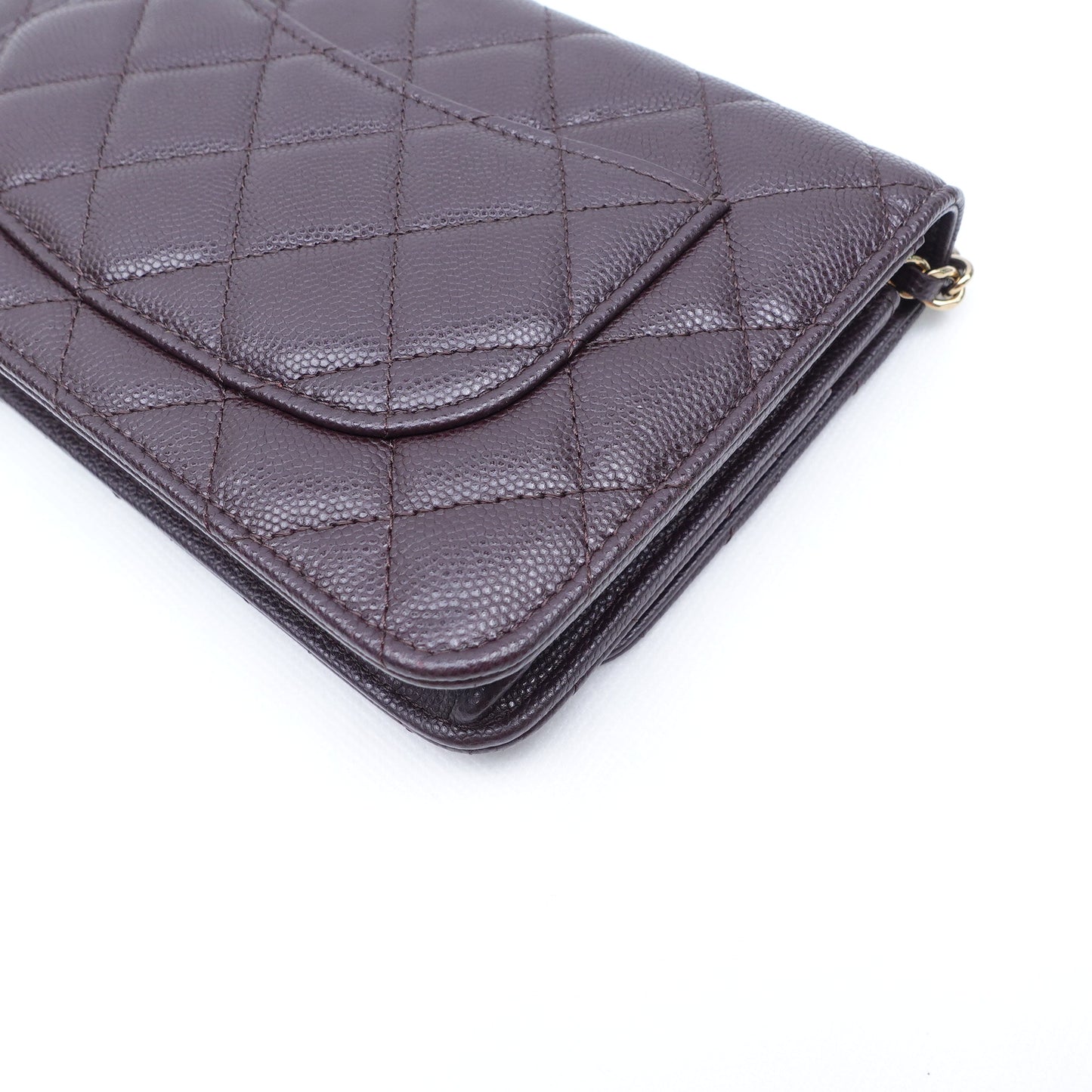 Pre-owned Chanel Woc Coffee Caviar Shoulder Bag