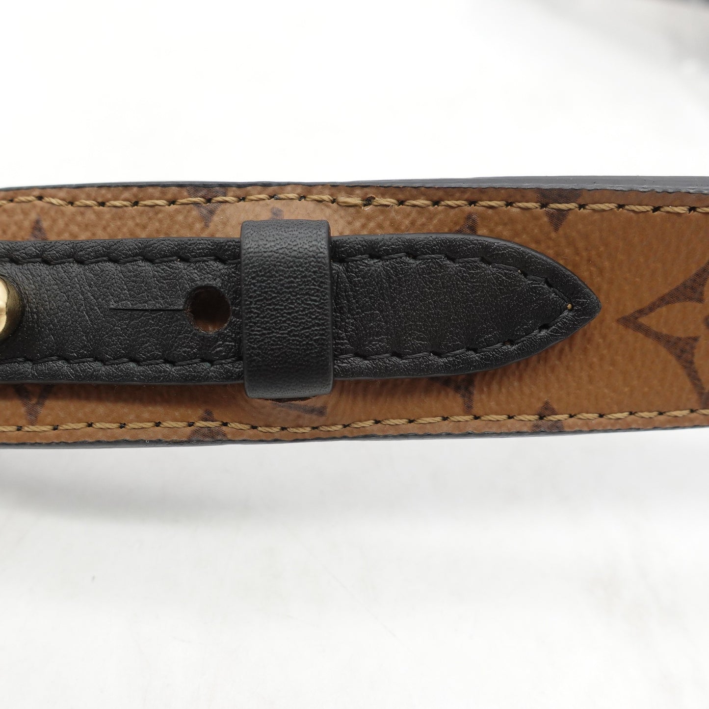 Pre-owned Louis Vuitton Monogram Coated Canvas&Calfskin Belt