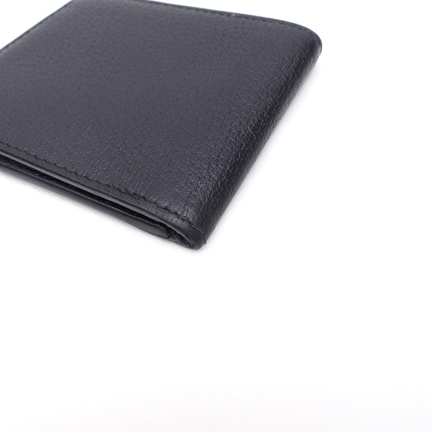 Pre-owned Gucci Bee Black Calfskin Bifold Wallet