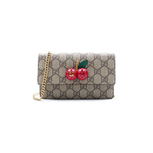 Pre-owned Gucci GG Cherry Brown Coated Canvas Shoulder Bag