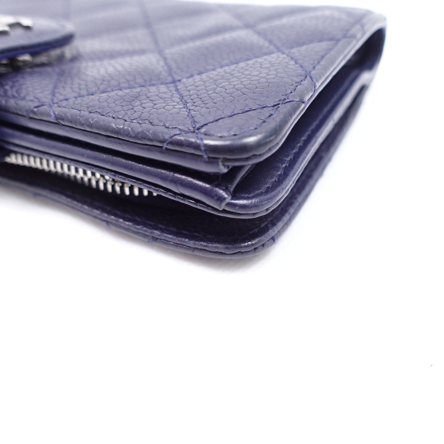 Pre-Owned Chanel Navy Calfskin Wallet