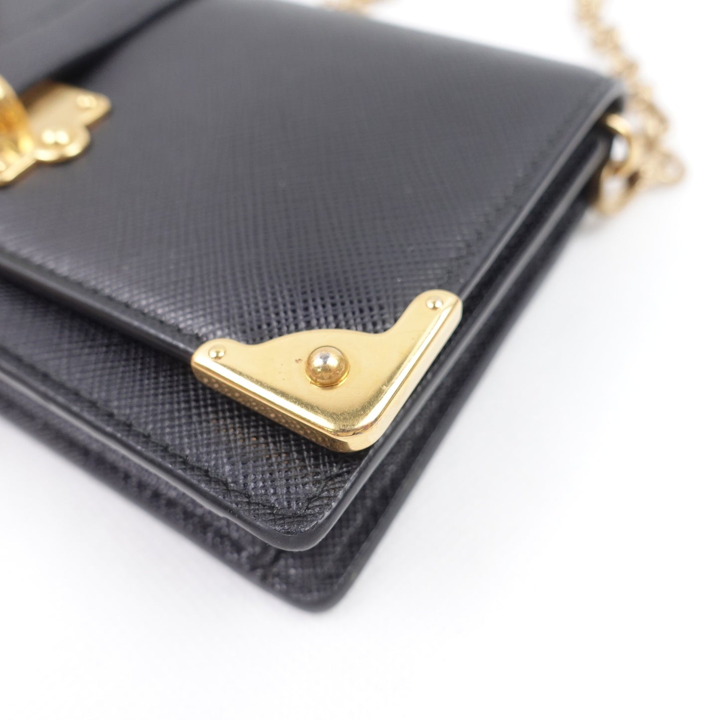 Pre-owned Prada Cahier WOC Black Calfskin Shoulder Bag T10283833