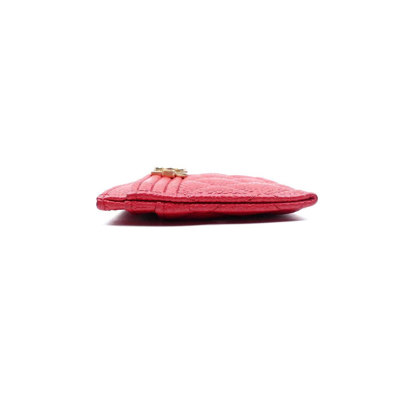 Pre-owned Chanel Le boy Red Calfskin Card Holder