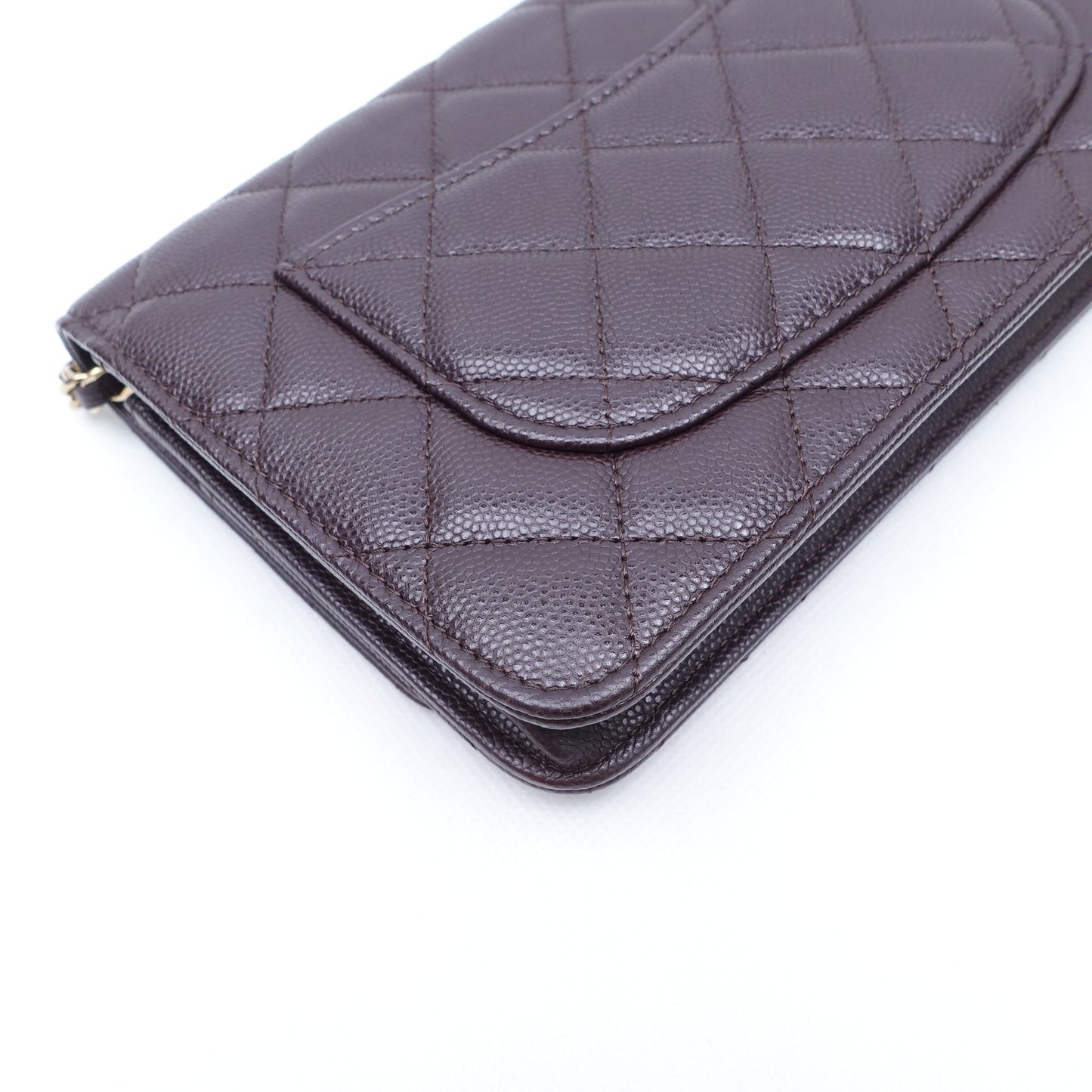 Pre-owned Chanel Woc Coffee Caviar Shoulder Bag