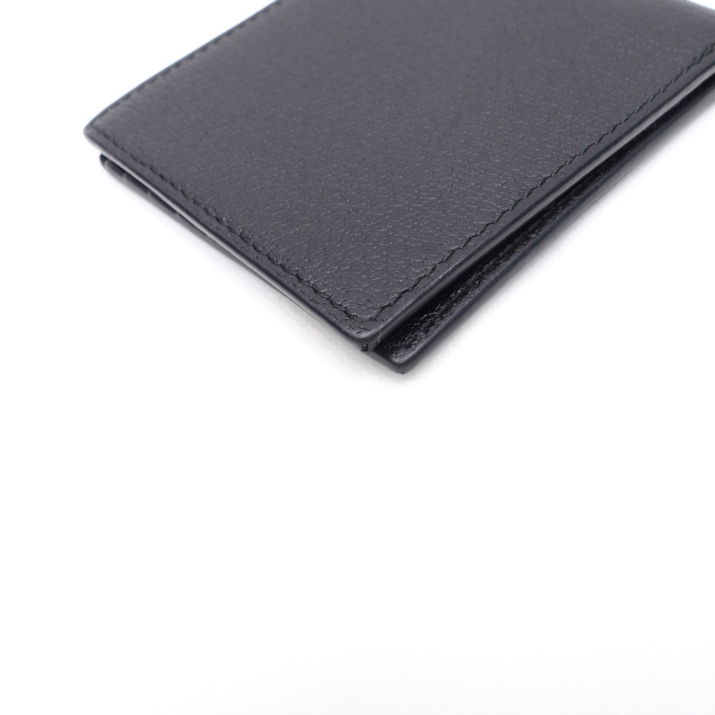 Pre-owned Gucci Bee Black Calfskin Bifold Wallet