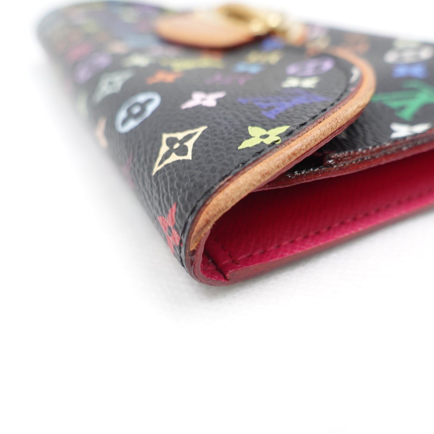 Pre-owned Louis Vuitton Eugenie Multi Black Coated Canvas Small Leather Good Long Wallet